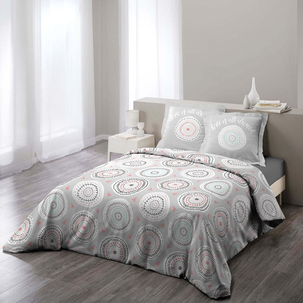 Parure de lit Disco 240x220cm rose pour illuminer une chambre lumineuse