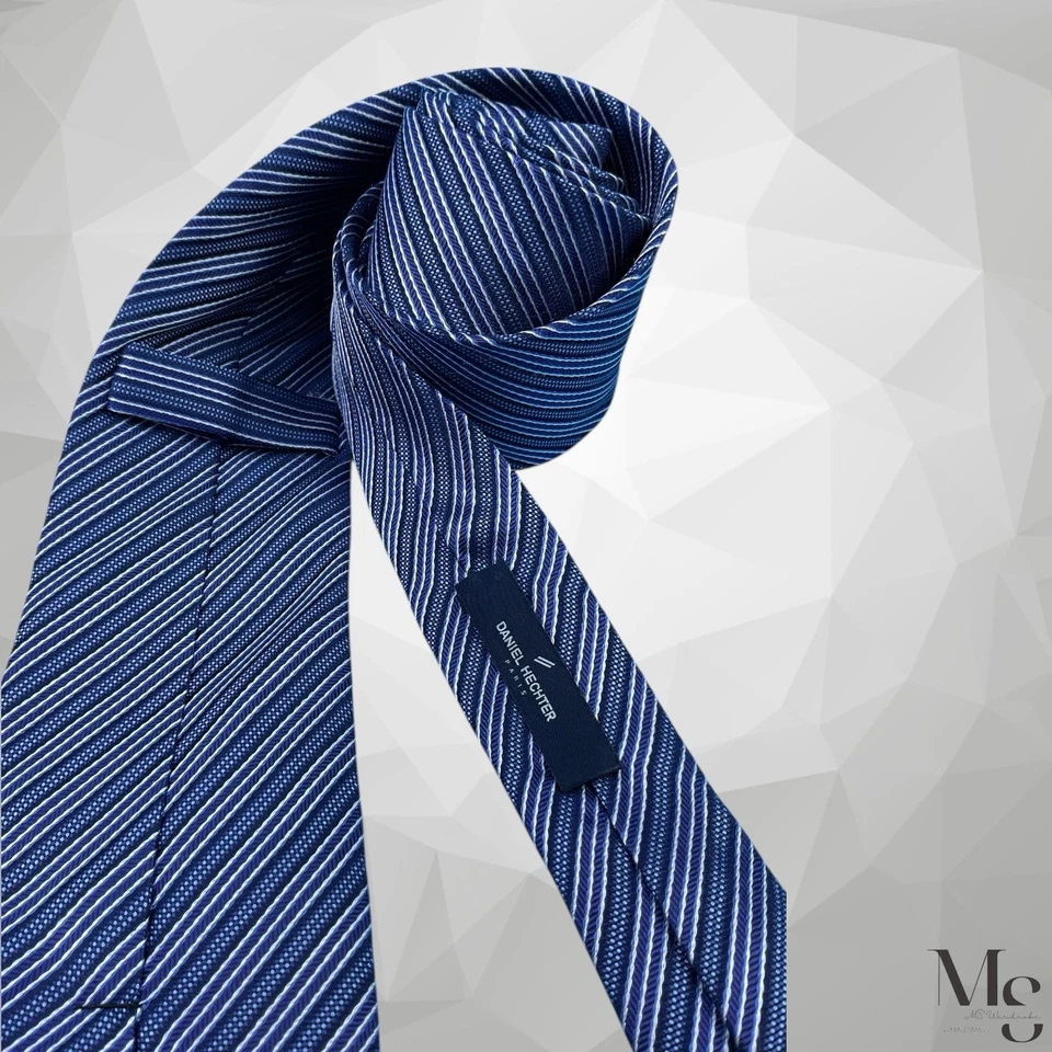 Corbata de seda a rayas azul DANIEL HECHTER Paris 59’’- 3,25" EX ESTADO Foto 4 de 4