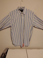 Tommy Hilfiger Blue/Yellow Striped LG Dress Shirt