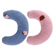 2 Pcs -shaped Pillow Cushion Cat Calming Fun Toy Pillows for