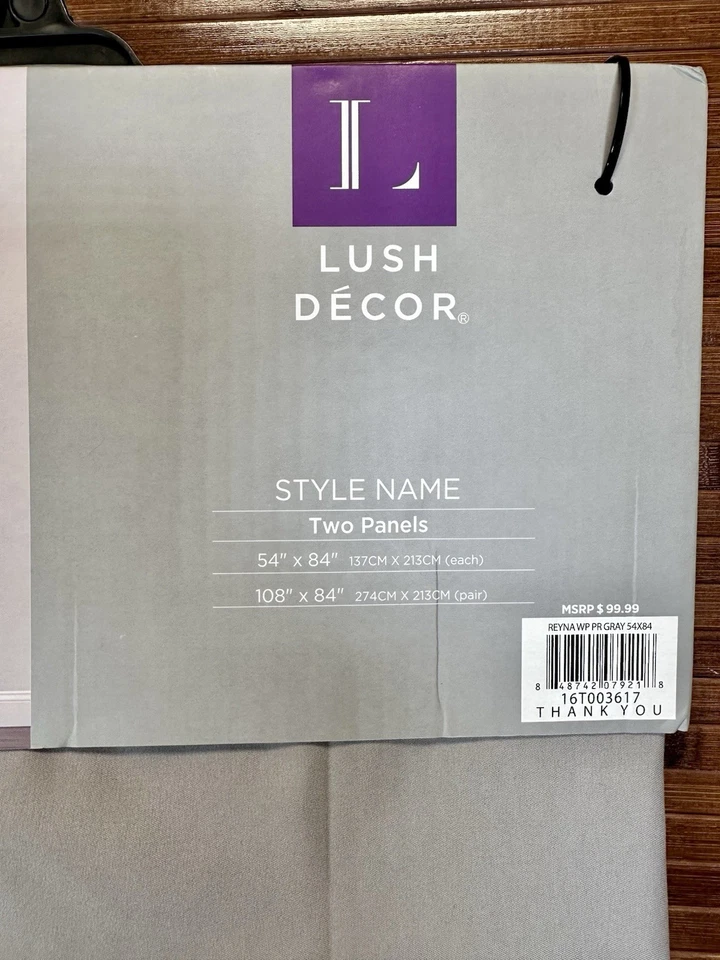 2PC BoHo Romantic Ruffle Reyna Light Filtering Window Curtains Panels Lush Décor - Image 3 of 4