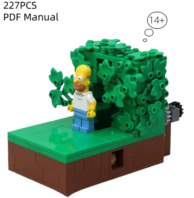 Homer Disappearing into Bush Meme – 227PCS Simpsons Building Block Set Funny Toy