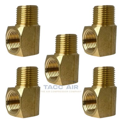 5 Pack 3/8'' NPT Brass Street Elbow 90 Degree Pipe Thread Fitting Male Female