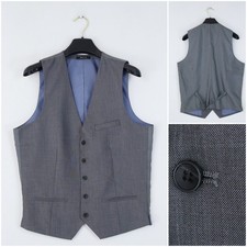 Mens Waistcoat Medium Size US 40 Vintage Grey Formal Dress Vest