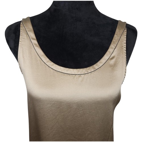 Brunello Cucinelli Damen Seidenmischung Satin Babydoll Tank Top Monili Perlen - Bild 5 von 20