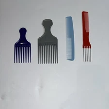 Vintage Goody and Other Hair Textured Picks Lifts Plastic Combs Lot of 4