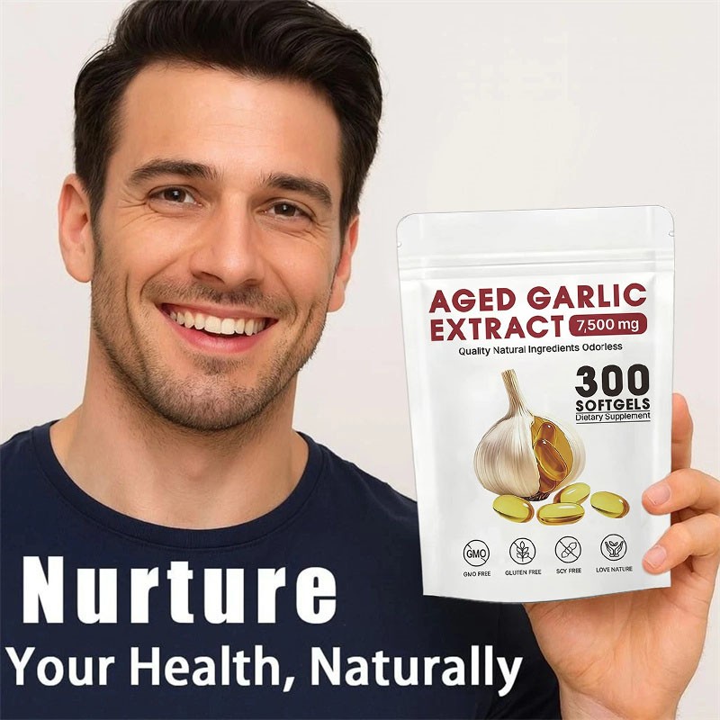 Elare Aged Garlic Extract, 300 Softgels, 7500mg Odorless | Heart & Immune US