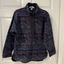 Vintage 90s Columbia Ladies Sz S USA Made Aztec Southwestern Fleece Jacket