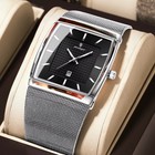 POEDAGAR Men's Quartz Fashion Watch Luxury Mesh Steel Waterproof Luminous NEW