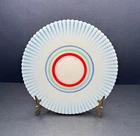 Vintage MacBeth-Evans Cremax Primary Banded Petalware 10-3/4" Server/Cake Plate