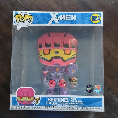 Funko Pop Marvel X-Men "Jumbo 10" Centinela con Wolverine" Black Light Chase Sin usar, en caja