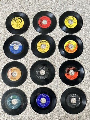 Lot of 12 Vintage 45 RPM Soul R&B Funk Vinyl Records Aretha James Brown Motown