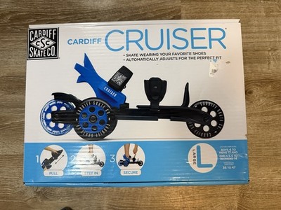 NEW Cardiff CRUISER Large Inline Skates Step-In Blue Black Mens 4-13 Wom 5.5-14!