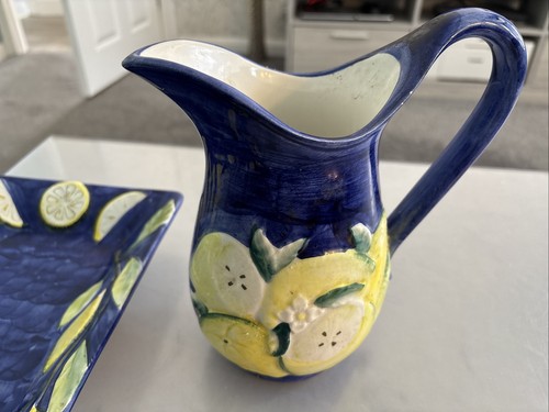 Set piatti e brocche in ceramica italiana dipinti a mano - Foto 3 di 5