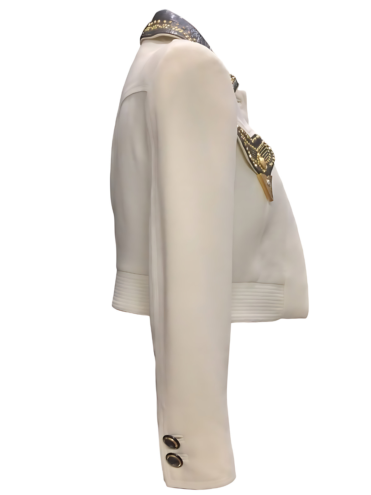 RARE Vintage 90s VERSACE Medusa Gold Beige Cropped Jacket Archival Size 38 Small image 9