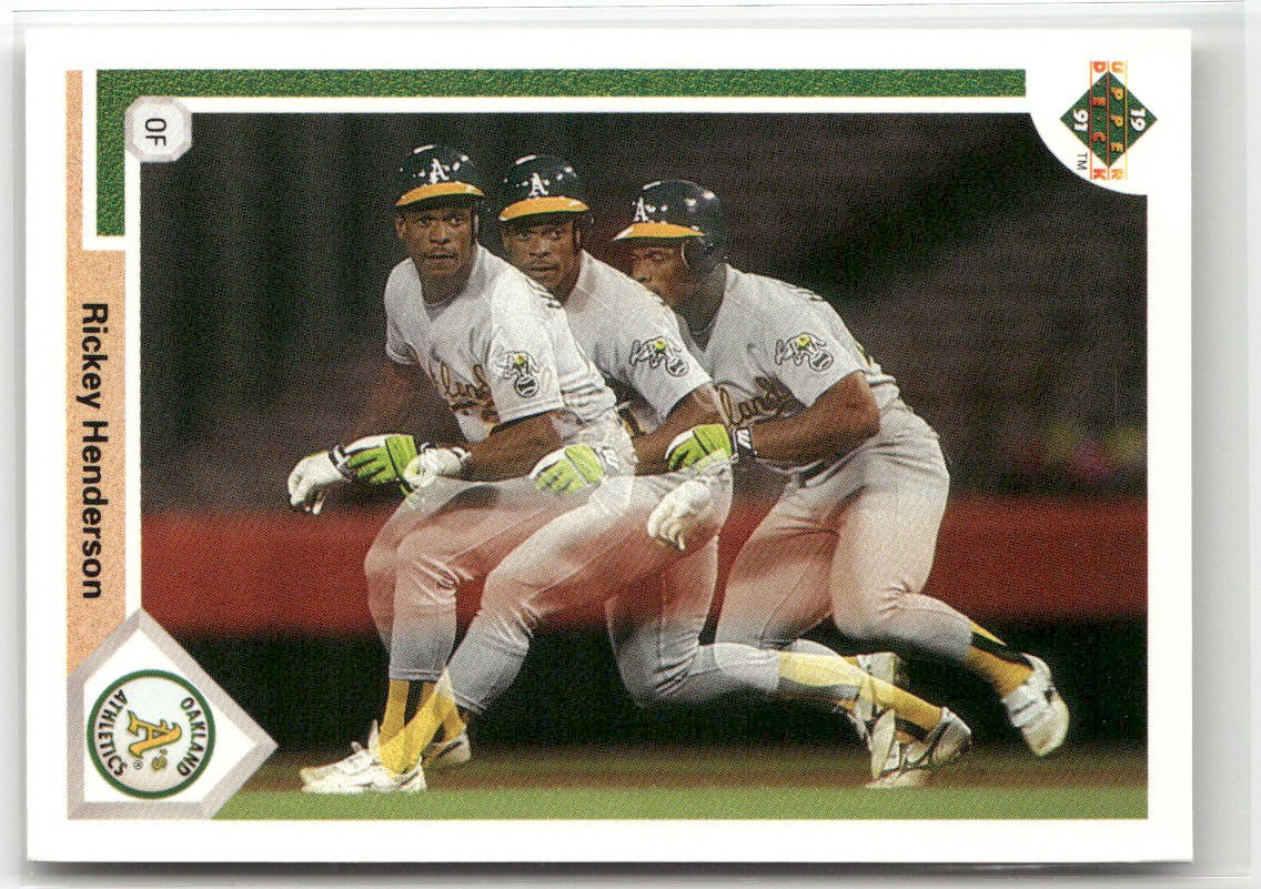 1991 UPPER DECK #444 RICKEY HENDERSON OAKLAND ATHLETICS