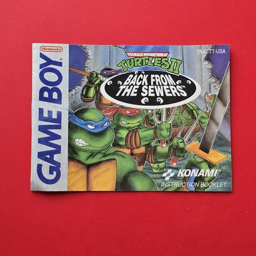 Game Boy TMNT Teenage Mutant Ninja Turtles II: Back From The Sewers Manual Only