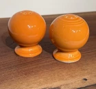 Fiesta Ware Tangerine Orange Ball Globe Salt and Pepper Shakers