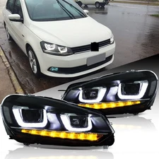 VLAND LED Projector Headlights For Volkswagen Golf Mk6 2010-2014 w/Sequential