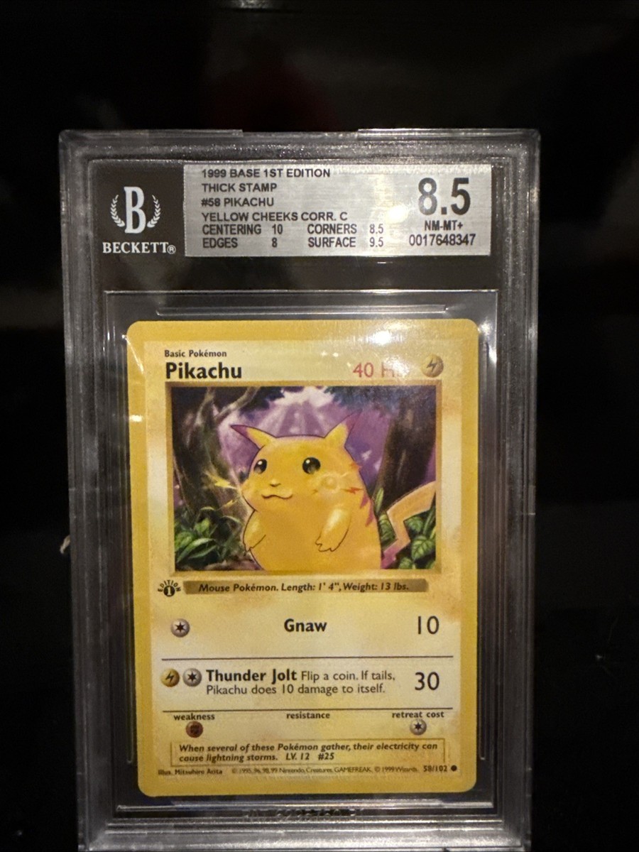 Pikachu shadowless シャドーレス　psa 早いもの勝ち PSA 8 - Pokemon PIKACHU Red Cheeks - 1st EDITION Shadowless