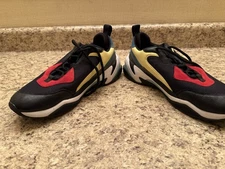 PUMA Colorblock Low Top Athletic Sneakers Black Red Yellow Lace Up Mesh Rubber