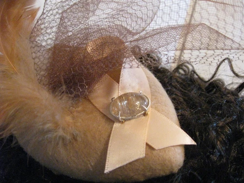 Lady’s Fascinator Hat With 925 Silver & Real Gemstone By W C Hyde Hand Made #60