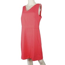 Loft Women's Double V-Neck Sheath Dress Size 12 Pink Sleeveless Knee Length