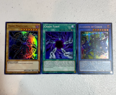 yugioh dark magician + illusion of chaos + chaos form mp23-en017