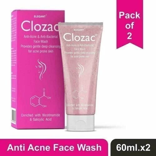 Clozac Anti Acne Anti Bacterial Face Wash Pack Of X 2