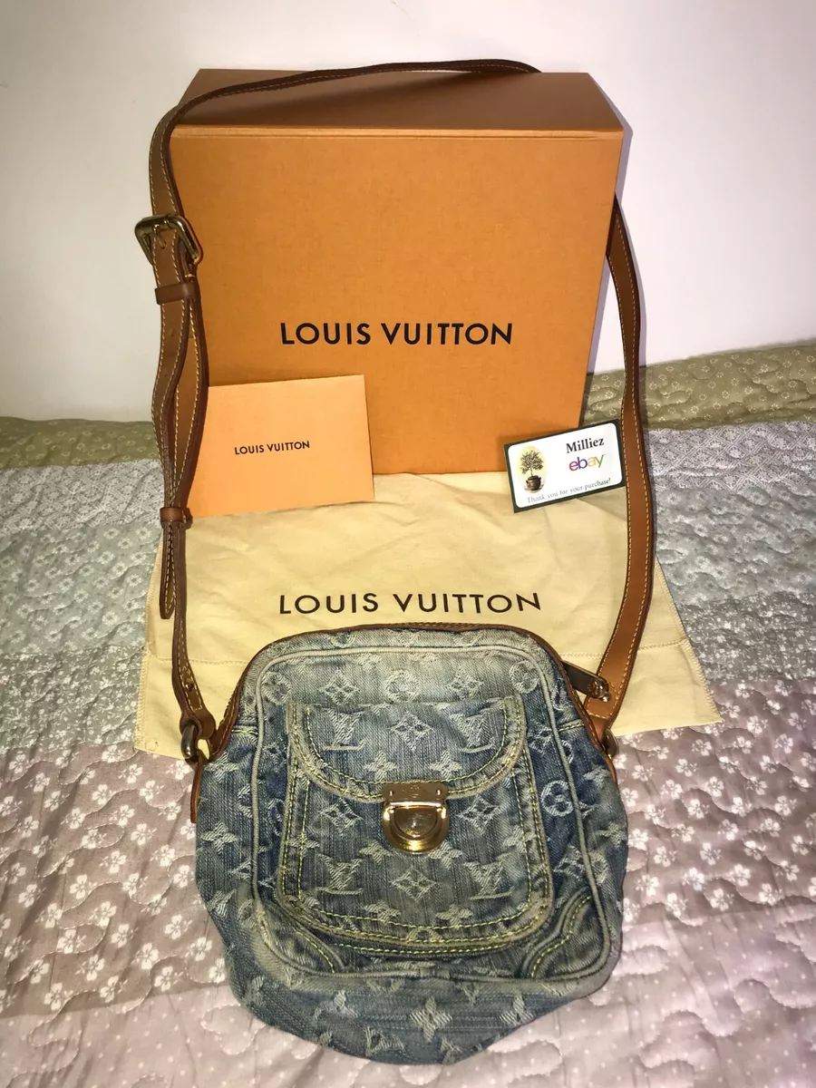 LOUIS VUITTON DENIM CAMERA BAG*DANUBE JEANS CROSSBODY+SHOULDER*BOX*SLEEPER*RARE