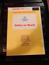 Ambassador Airways Boeing 757 WL Safety Card 