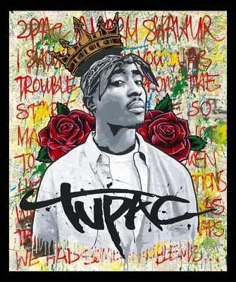 2PAC Kunstdruck - Tupac Amaru Shakur Art Print - 100 cm x 120 cm - Poster Plakat