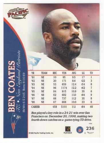 1999 Pacific Football Set Break - Cards #226-450 Pt.2 - 第 19/373 張圖片