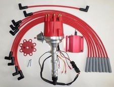 Small Cap Big Block Chevy 348 409 Red Hei Distributor 50k Coil Plug Wires