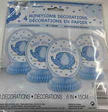 Umbrellaphants Blue Boy 4 Honeycomb Decorations Baby Shower