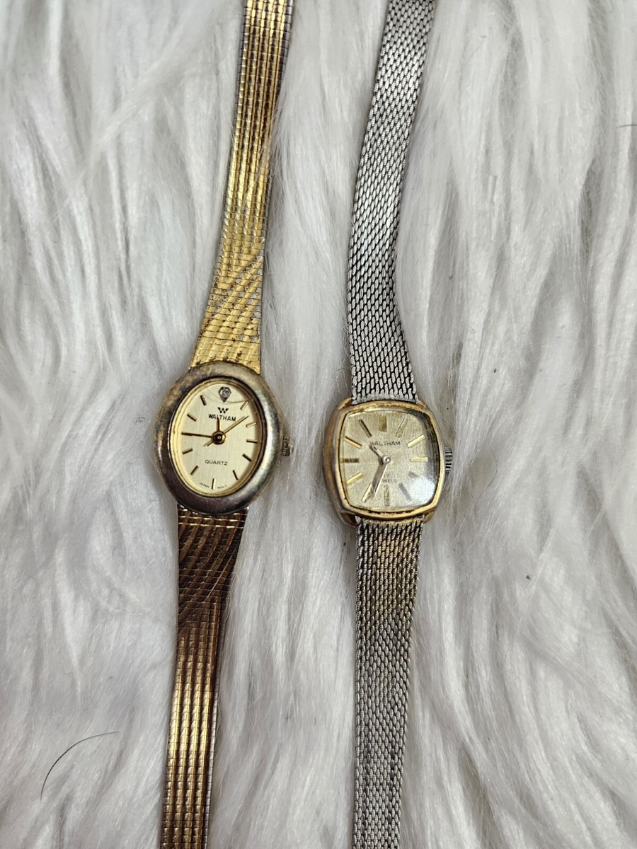 3 Vintage Waltham Ladies Watch 17 Jewels/ Quartz Gold-Tone