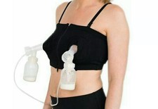 Simple Wishes DLITE Hands Free Breastpump Bra Black Adjustable size XS to L.