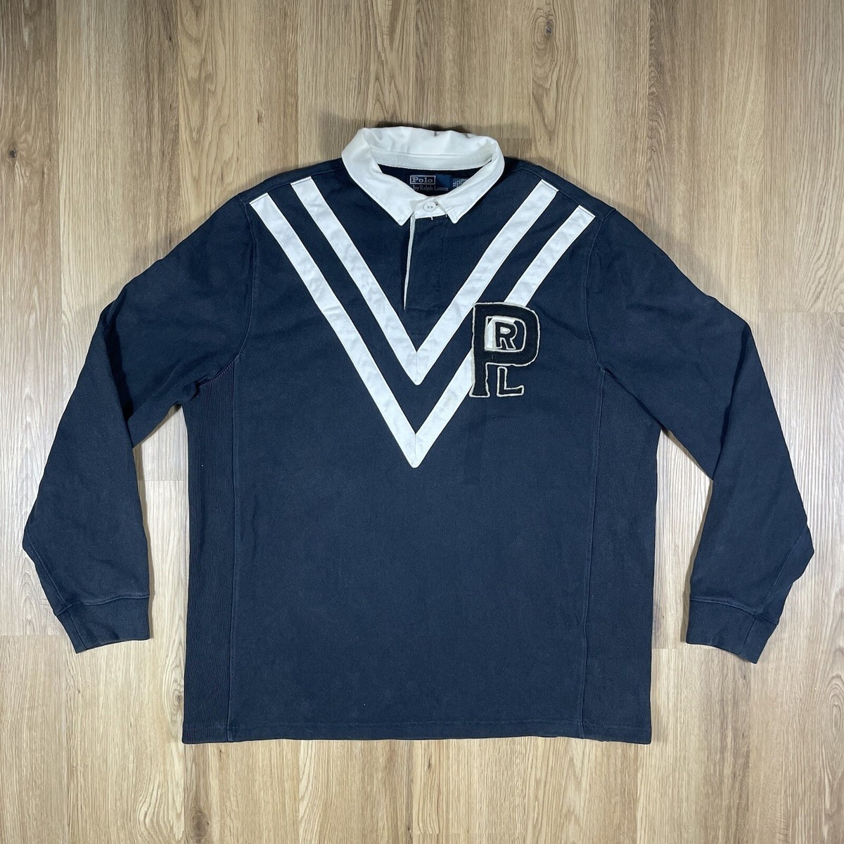 VTG Polo Ralph Lauren Rugby Football Long Sleeve Polo Shirt VTG Polo Ralph Lauren Rugby Football Long Sleeve Polo Shirt