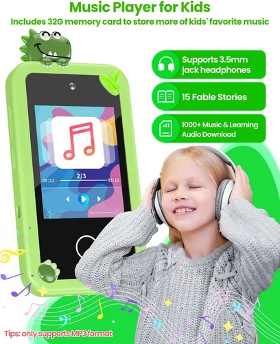 32G Card Kids Smart Phone for 3-10 Boys Girls Green Dinosaur Toys Birthday Gift - Picture 3 of 8