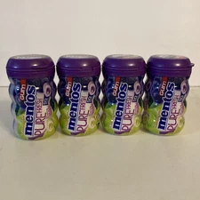 4x Bottles Mentos Pure Fresh Grape Medley Xylitol Chewing Gum 50 Pieces Each