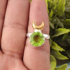 Peridot Gemstone 925 Sterling Silver Ring Handmade Jewelry Ring Gift For Love