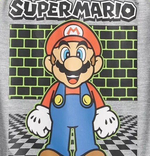 Super MARIO Shirt Boy's 4 NEW Super MARIO T-Shirt Brick Wall