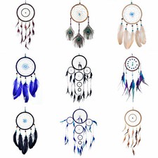 Duży i mały łapacz snów łapacz snów wiatrówka z perłami + piórami Indianie