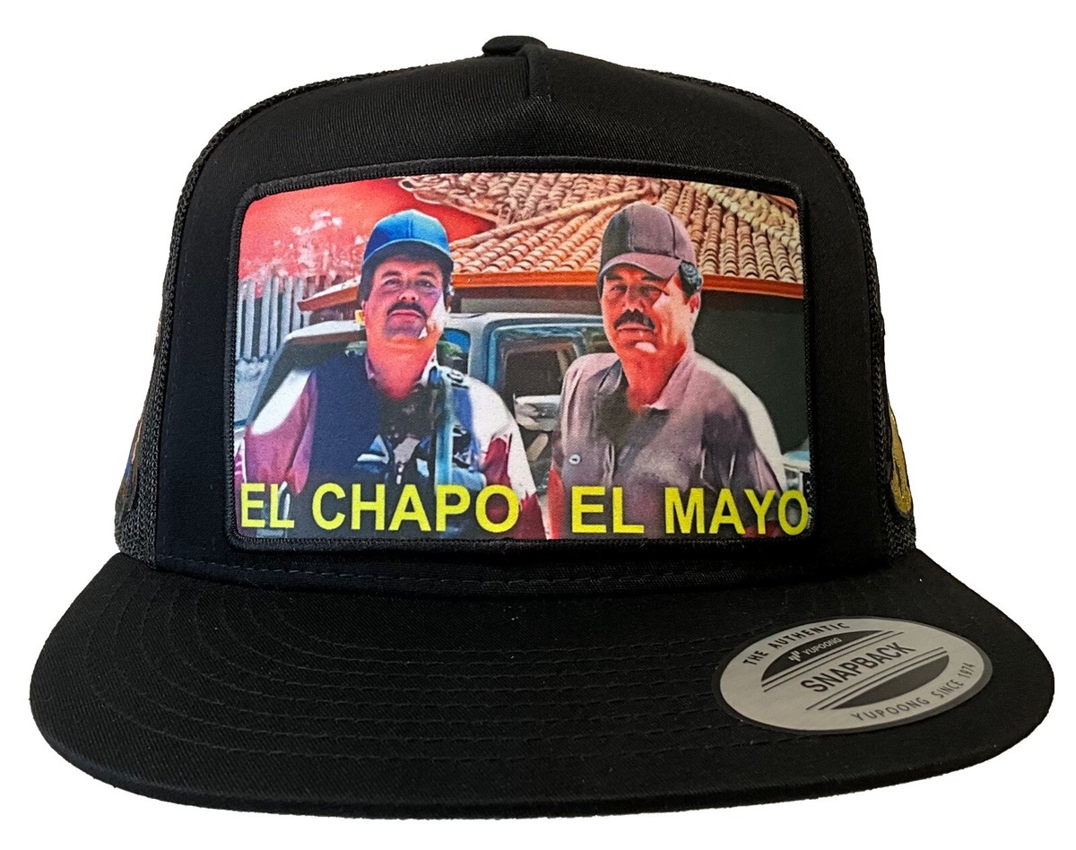 chapo,  EL CHAPO GUZMAN, MEXICO 701 HAT MESH BLACK 2 LOGOS SNAPBACK