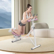 41.33*15.74*43.3" Pink Ab Trainer Abdominal Workout Machine Waist W/ LED Monitor