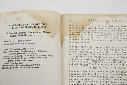 1982 Friends of Massacre Rocks Jane A. Gould Journal Neves Printing Oregon Trail - Picture 5 of 7