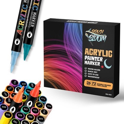 Brush & Bloom Acrylmalstifte 24 - 72 Farben Set - Dual Tip Paint Marker Stifte