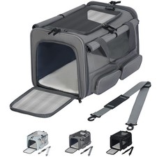 Cat, Dog Carrier for Pets up to 15 lbs, Soft-Sided Collapsible Pet Carrier wi...