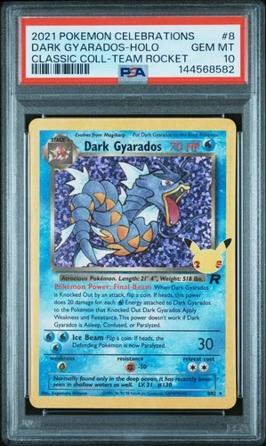 2021 POKEMON CELEBRATIONS CLASSIC COLL #8 DARK GYARADOS-HOLO PSA 10