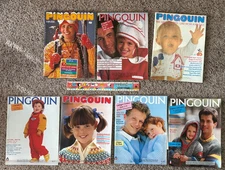 Lot of (7) Vintage 1980s Pingouin Knitting Pattern Magazines Children's Fashion
